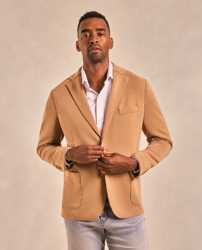 The Luca - Double Knit Soft Jacket - Camel