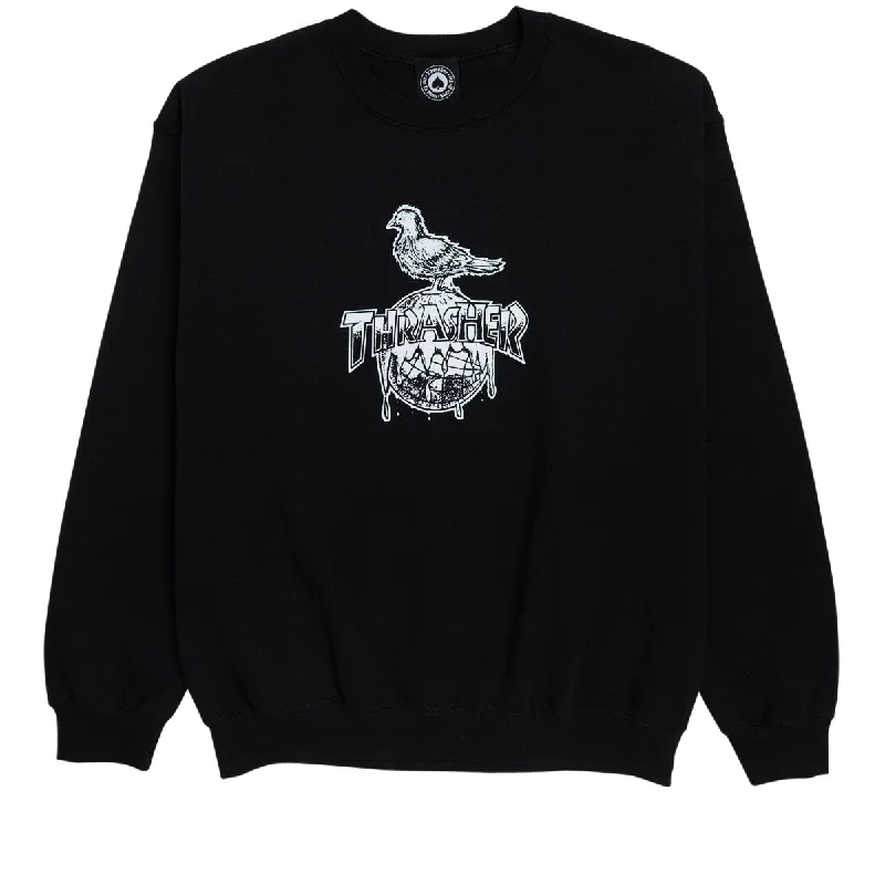 Thrasher x Anti-Hero Cover The Earth Crewneck Sweater - Black