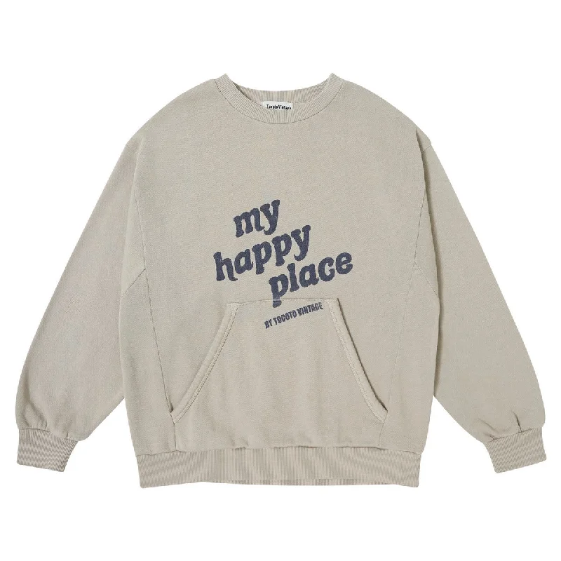 Tocoto Vintage Brown 'My Happy Place' Sweatshirt