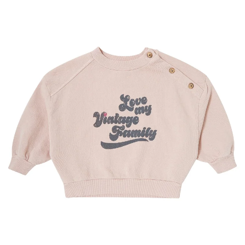 Tocoto Vintage Pink 'Love My Vintage Family' Baby Sweatshirt