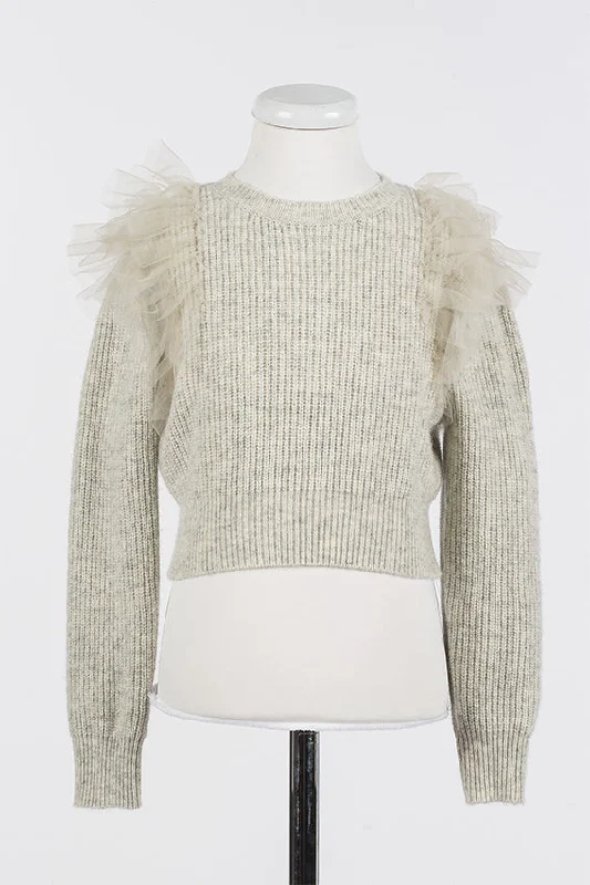 Twinset Light Grey Tulle Sweater