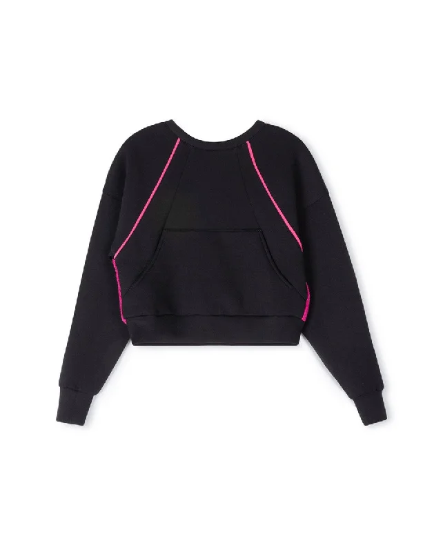 Vibe Black Back Knit Sweatshirt Top