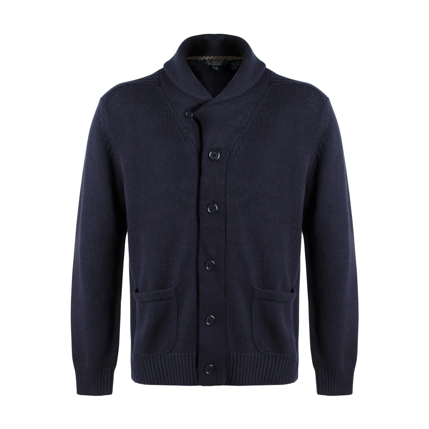 Viyella Shawl Collar Button Cardigan Navy - 551660 1998