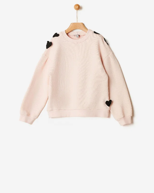 Yell-Oh Peach Blush Heart Sweater