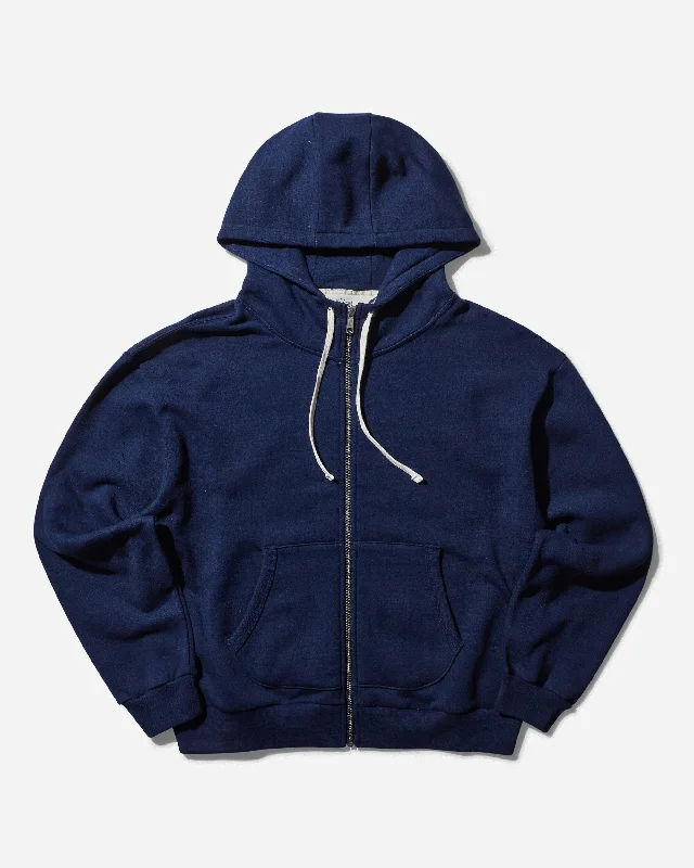 Men's Padded Elbow Zip-Up Hoodie Indigo