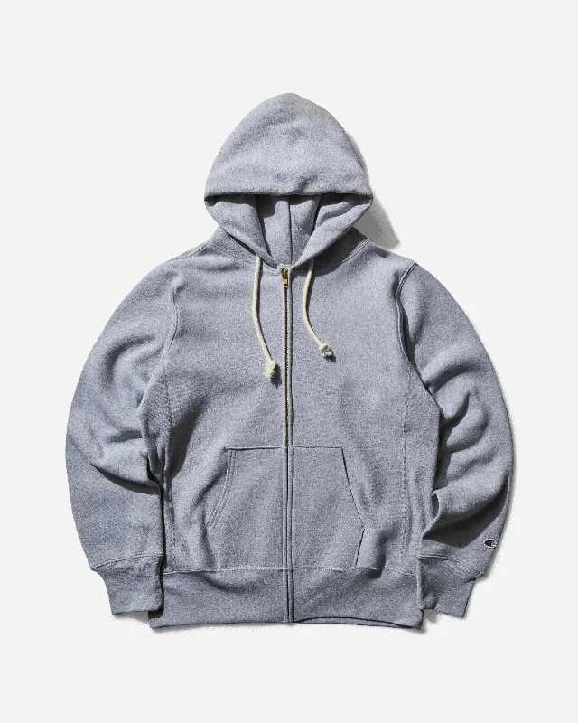 Men's Made in USA Full Zip Hoodie Silver Grey