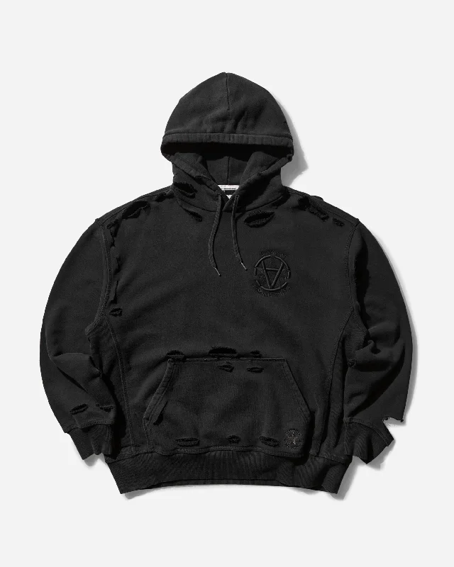 Slam Jam Destroyed Hoodie Black