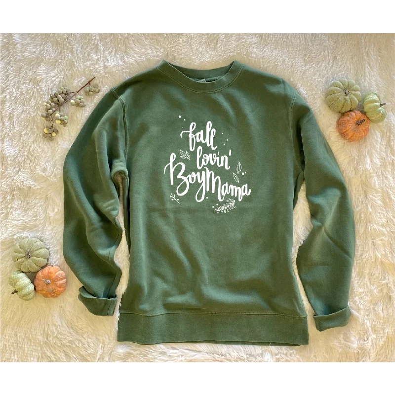 Fall Lovin' BoyMama Green Sweatshirt Pigment Dyed