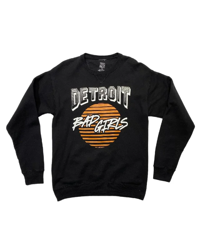 Ink Detroit - Bad Girls Crewneck Sweatshirt - Washed Black