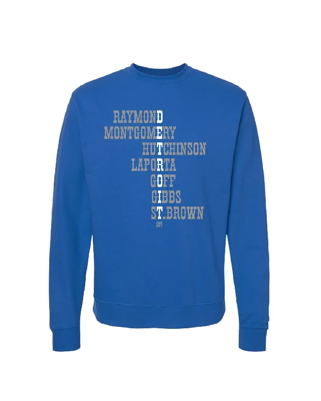 Ink Detroit - Starting Lineup Crewneck Sweatshirt- Blue