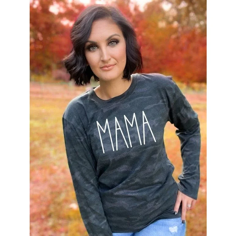 Mama Tall Black Camo Long Sleeve