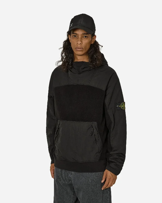 Cotton Pile Nylon-TC Hooded Sweatshirt Black