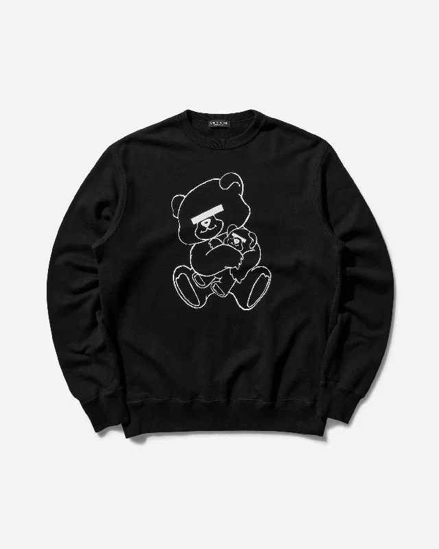 Men's Teddy Bear Signature Crewneck Sweatshirt Black